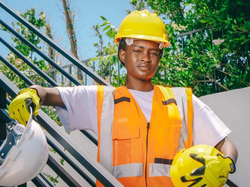 Woman Engineer Hard Hat Safety Vest